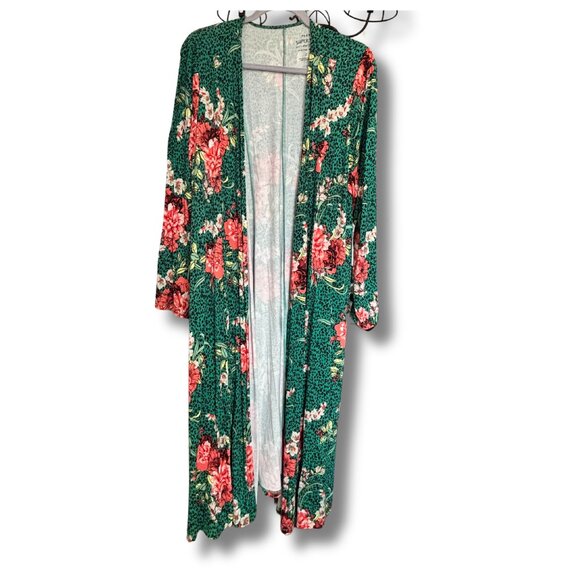 Pre-owned Torrid Super Soft Duster Fit N Flare in Jungle Green Floral Sz 2x - Picture 3 of 6